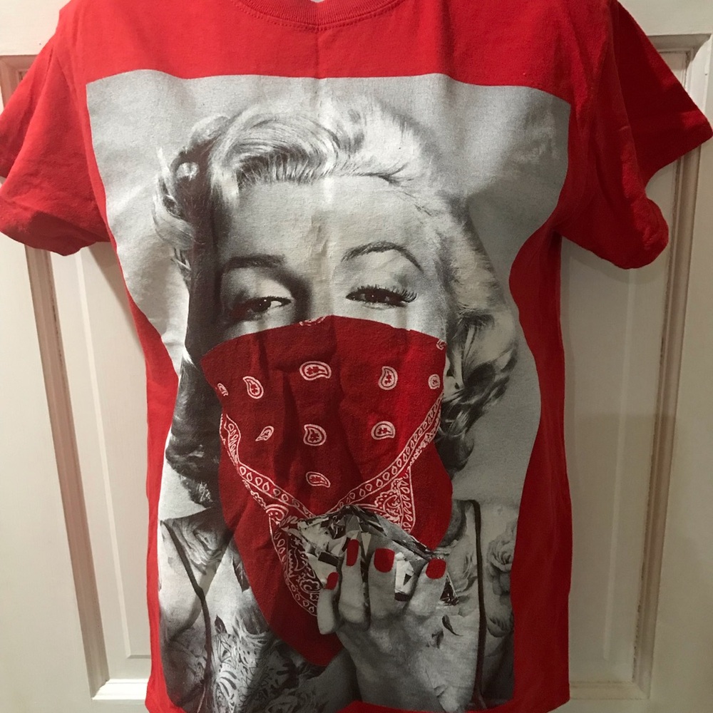 Red Graphic T-Shirt with Bandana Design